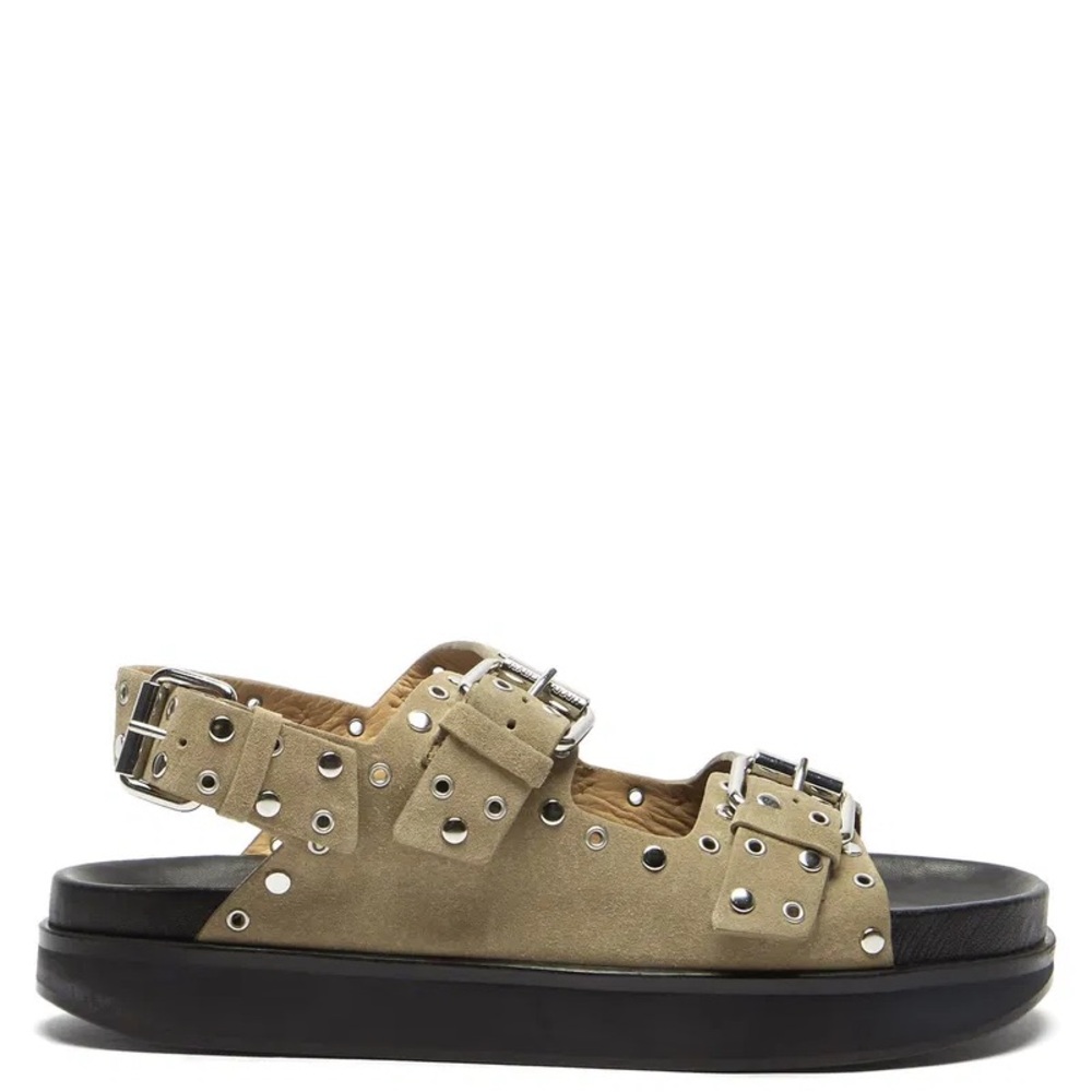 Isabel Marant Ophie Buckled Studded Suede Sandals